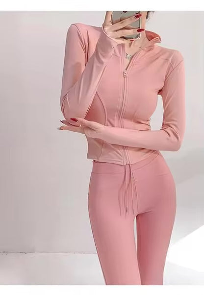 Sun – manteau de sport à séchage rapide pour femmes, veste de Yoga à manches longues avec fermeture écla