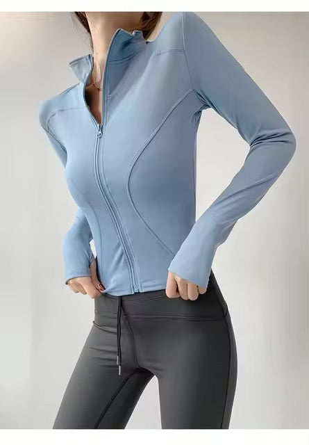 Sun – manteau de sport à séchage rapide pour femmes, veste de Yoga à manches longues avec fermeture écla