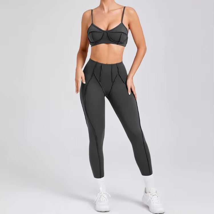 Ensembles de Yoga sans couture, sport, Fitness, taille haute, levage des hanches, pantalon façonnant