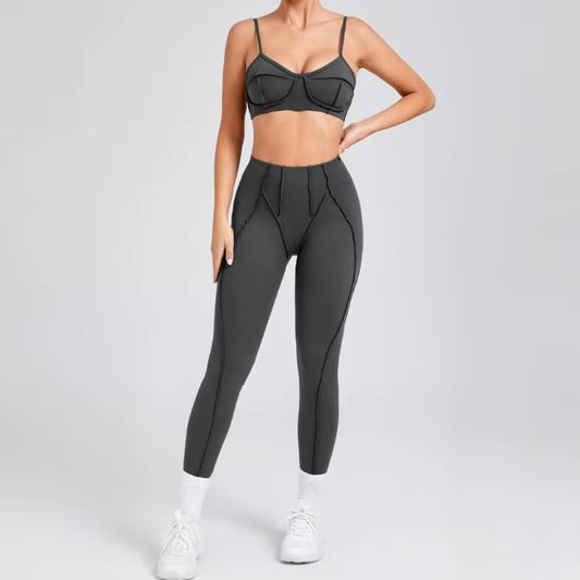 Ensembles de Yoga sans couture, sport, Fitness, taille haute, levage des hanches, pantalon façonnant
