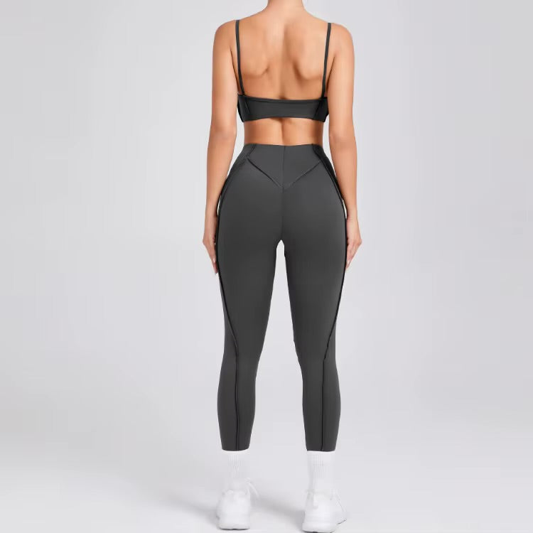 Ensembles de Yoga sans couture, sport, Fitness, taille haute, levage des hanches, pantalon façonnant