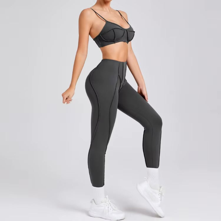 Ensembles de Yoga sans couture, sport, Fitness, taille haute, levage des hanches, pantalon façonnant