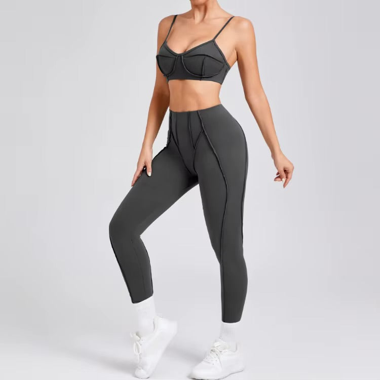 Ensembles de Yoga sans couture, sport, Fitness, taille haute, levage des hanches, pantalon façonnant