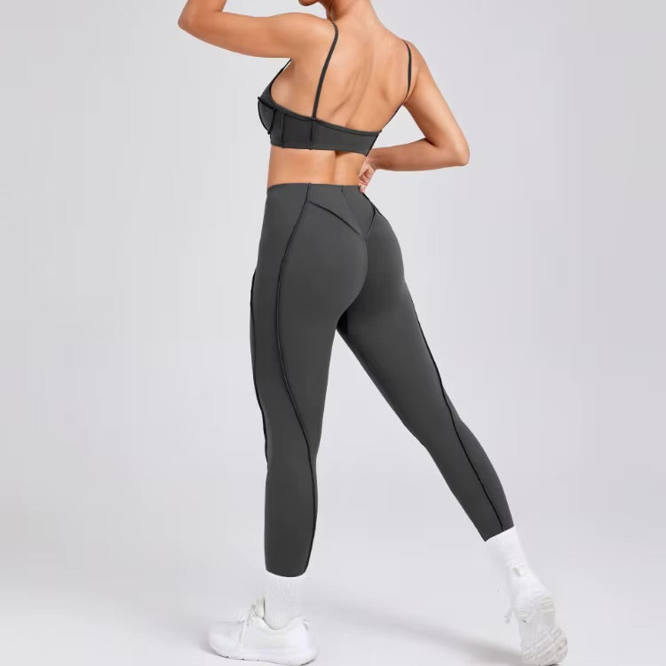 Ensembles de Yoga sans couture, sport, Fitness, taille haute, levage des hanches, pantalon façonnant