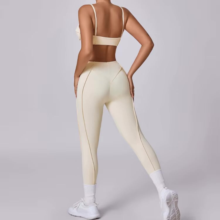Ensembles de Yoga sans couture, sport, Fitness, taille haute, levage des hanches, pantalon façonnant