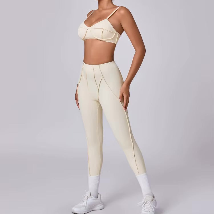 Ensembles de Yoga sans couture, sport, Fitness, taille haute, levage des hanches, pantalon façonnant