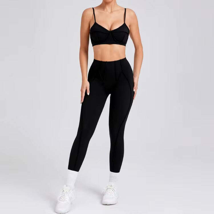 Ensembles de Yoga sans couture, sport, Fitness, taille haute, levage des hanches, pantalon façonnant