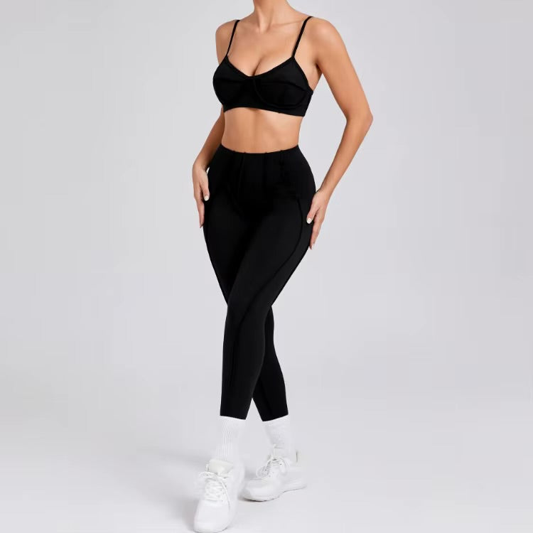 Ensembles de Yoga sans couture, sport, Fitness, taille haute, levage des hanches, pantalon façonnant