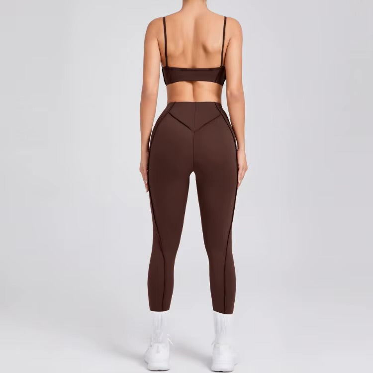 Ensembles de Yoga sans couture, sport, Fitness, taille haute, levage des hanches, pantalon façonnant