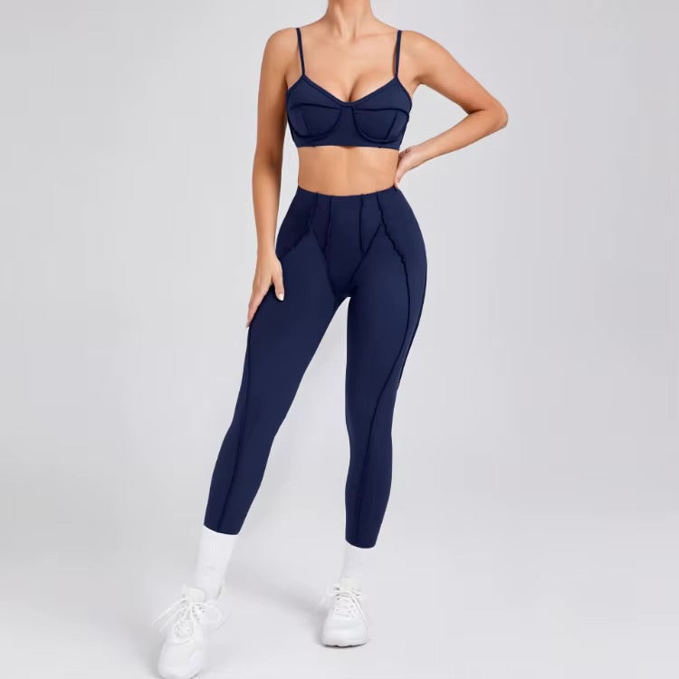 Ensembles de Yoga sans couture, sport, Fitness, taille haute, levage des hanches, pantalon façonnant