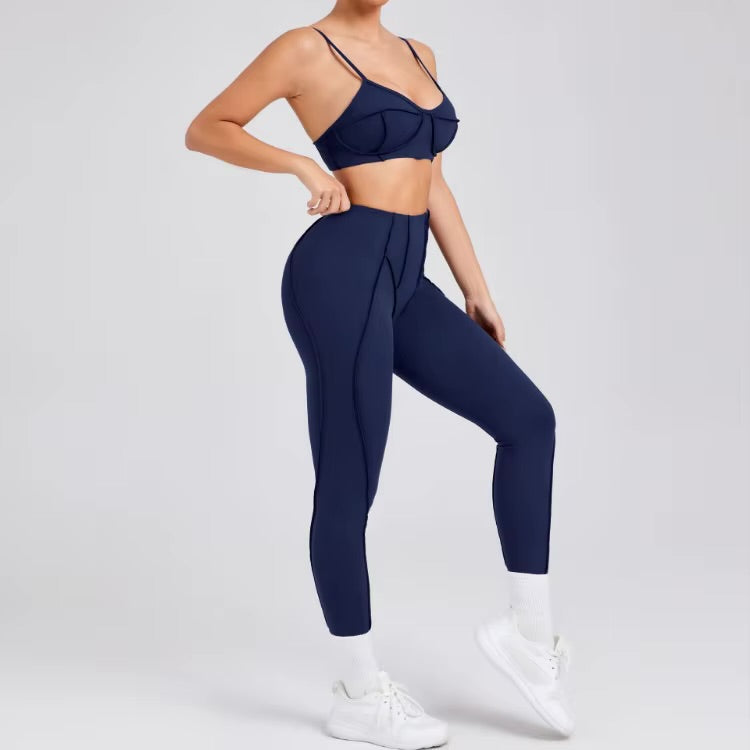 Ensembles de Yoga sans couture, sport, Fitness, taille haute, levage des hanches, pantalon façonnant