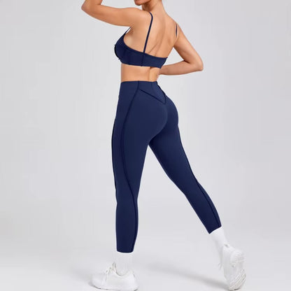 Ensembles de Yoga sans couture, sport, Fitness, taille haute, levage des hanches, pantalon façonnant