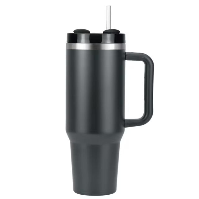 Tasse de voyage portable isolée sous vide en acier inoxydable, gobelet étanche, poignée et couvercle de