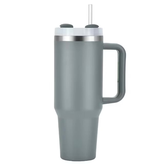 Tasse de voyage portable isolée sous vide en acier inoxydable, gobelet étanche, poignée et couvercle de