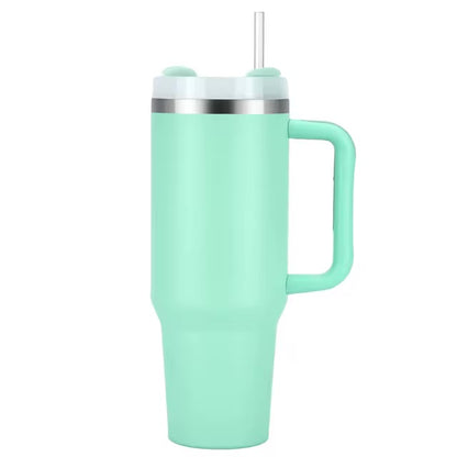 Tasse de voyage portable isolée sous vide en acier inoxydable, gobelet étanche, poignée et couvercle de