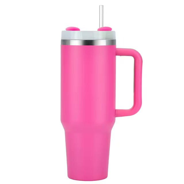 Tasse de voyage portable isolée sous vide en acier inoxydable, gobelet étanche, poignée et couvercle de
