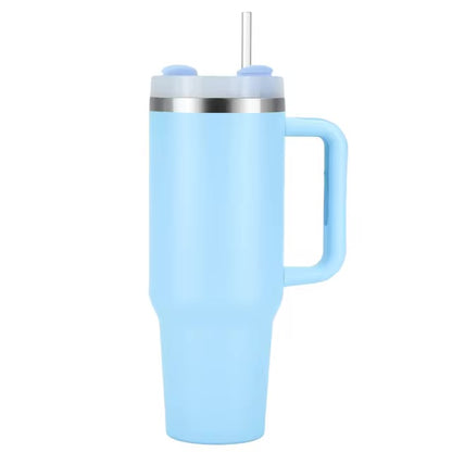 Tasse de voyage portable isolée sous vide en acier inoxydable, gobelet étanche, poignée et couvercle de