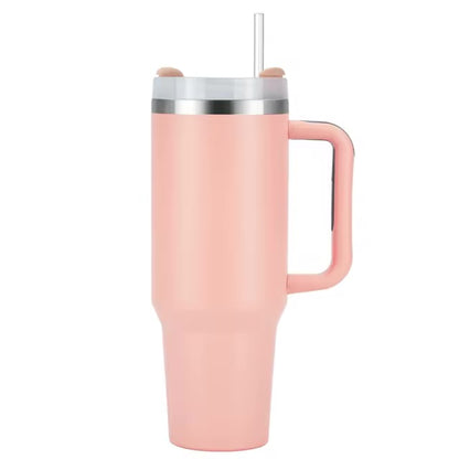 Tasse de voyage portable isolée sous vide en acier inoxydable, gobelet étanche, poignée et couvercle de