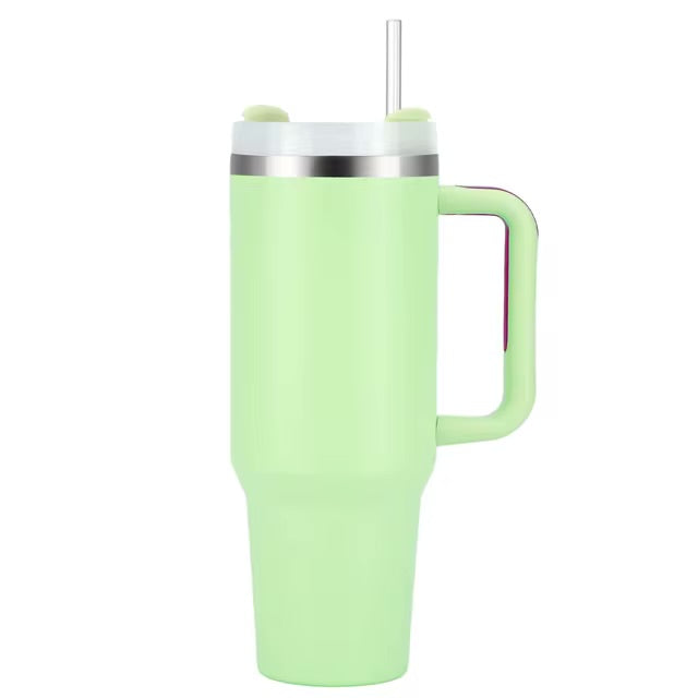 Tasse de voyage portable isolée sous vide en acier inoxydable, gobelet étanche, poignée et couvercle de