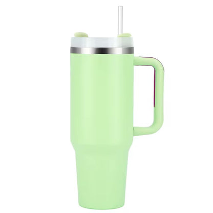 Tasse de voyage portable isolée sous vide en acier inoxydable, gobelet étanche, poignée et couvercle de