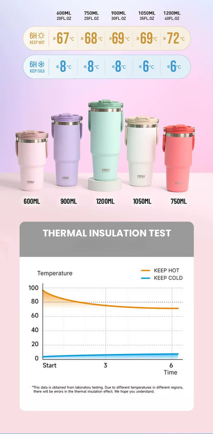 Tyeso Thermos de grande capacité avec poignée