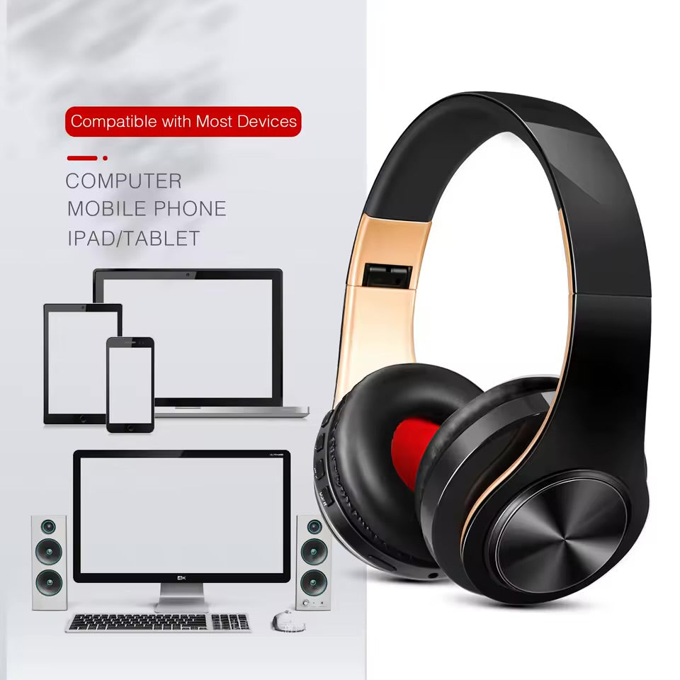 Casque sans fil Bluetooth pour hommes – Édition dorée