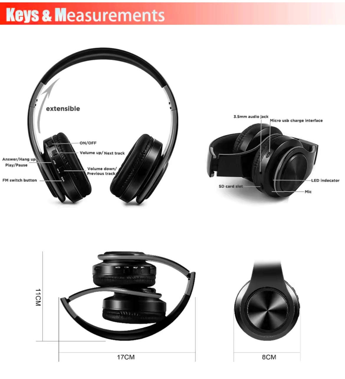 Casque sans fil Bluetooth pour hommes – Édition dorée
