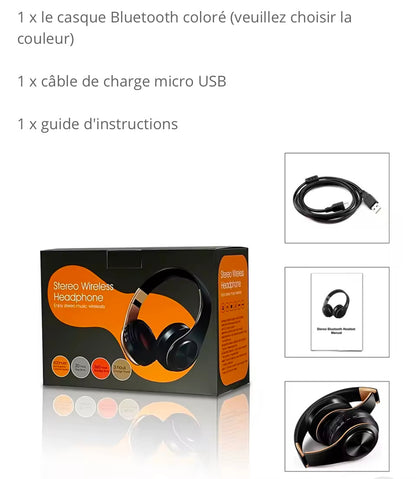 Casque sans fil Bluetooth pour hommes – Édition dorée
