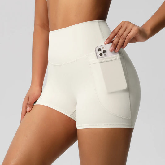 Short de sport pour femmes avec poche, Legging de Yoga, résistant aux squats, taille haute, Fitness, serré, séchage rapide, cyclisme, entraînement, gymnastique