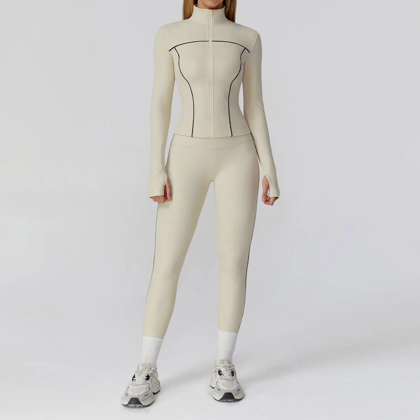 Ensemble de Yoga sans couture 2/3 pièces, vêtements de sport, combinaisons de Yoga pour femmes, ensemble de Fitness, survêtements, veste de sport à manches longues, Leggings de gymnastique