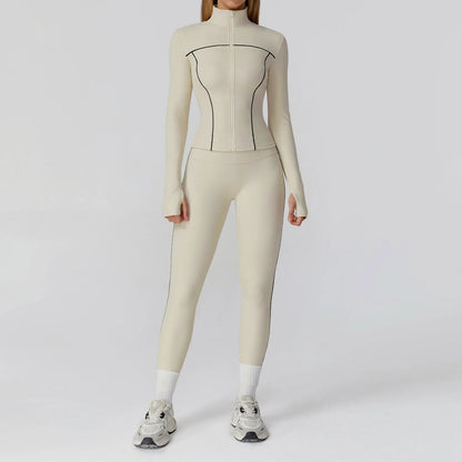 Ensemble de Yoga sans couture 2/3 pièces, vêtements de sport, combinaisons de Yoga pour femmes, ensemble de Fitness, survêtements, veste de sport à manches longues, Leggings de gymnastique