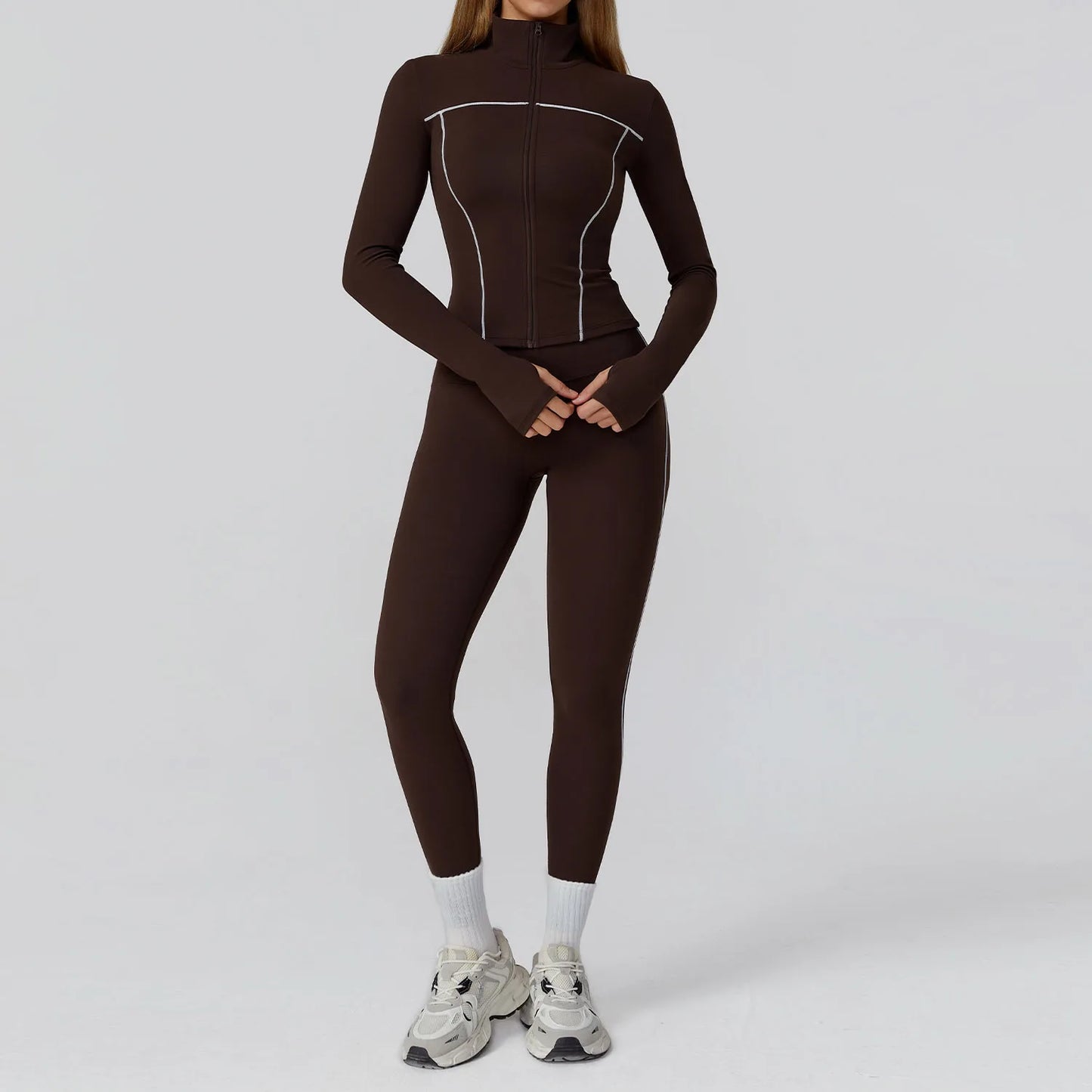 Ensemble de Yoga sans couture 2/3 pièces, vêtements de sport, combinaisons de Yoga pour femmes, ensemble de Fitness, survêtements, veste de sport à manches longues, Leggings de gymnastique